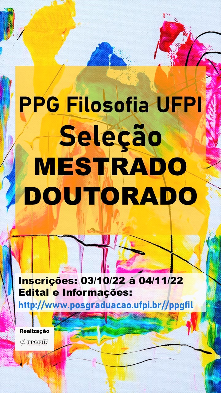 Publicado Edital de Seleção Mestrado em Filosofia