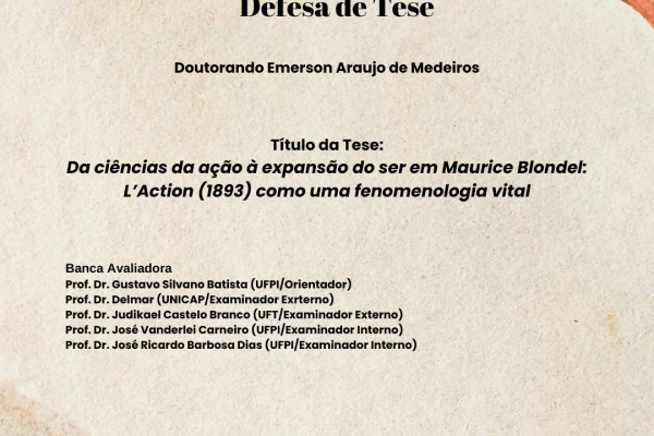 Primeira defesa de tese de doutorado do PPGFIL